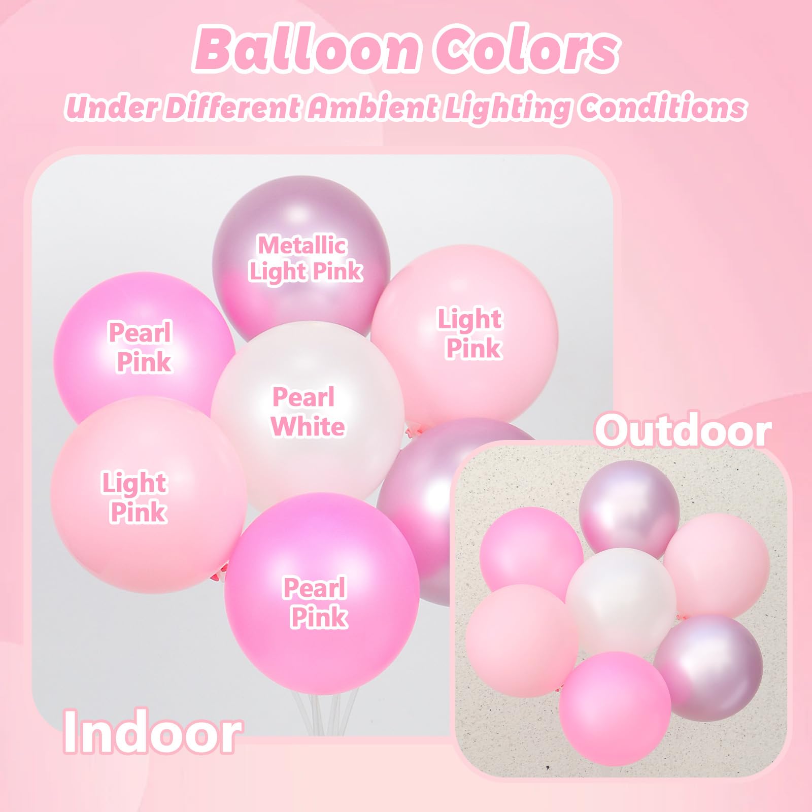Light Pink & White Balloons - Party Decorations -4