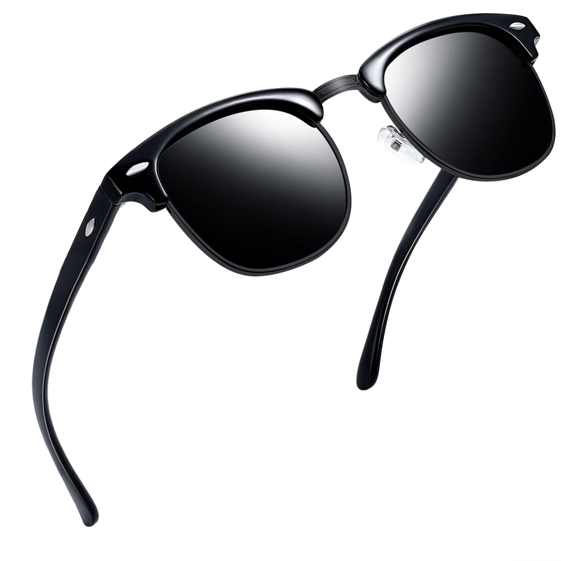 Joopin Vintage Sunglasses Half Frame Sun Glasses Polarized UV Protection Browline Shades for Women Men