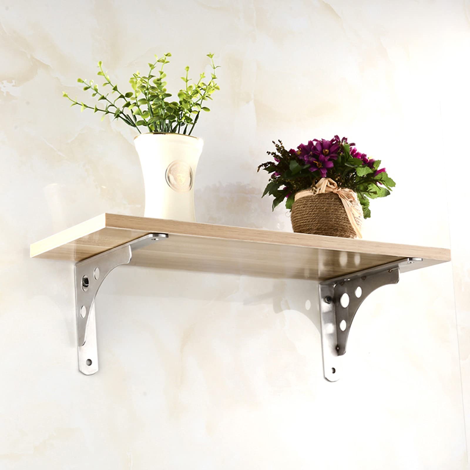 LIGUOYI 2Pcs Edelstahlregal-wandhalterung, 90 Winkel Halterung, Regal-Konsole, Rostfrei, Fach-Bodenträger Wand-Montage, Bodenträger Wandregal Mit Schrauben, Wandkonsole