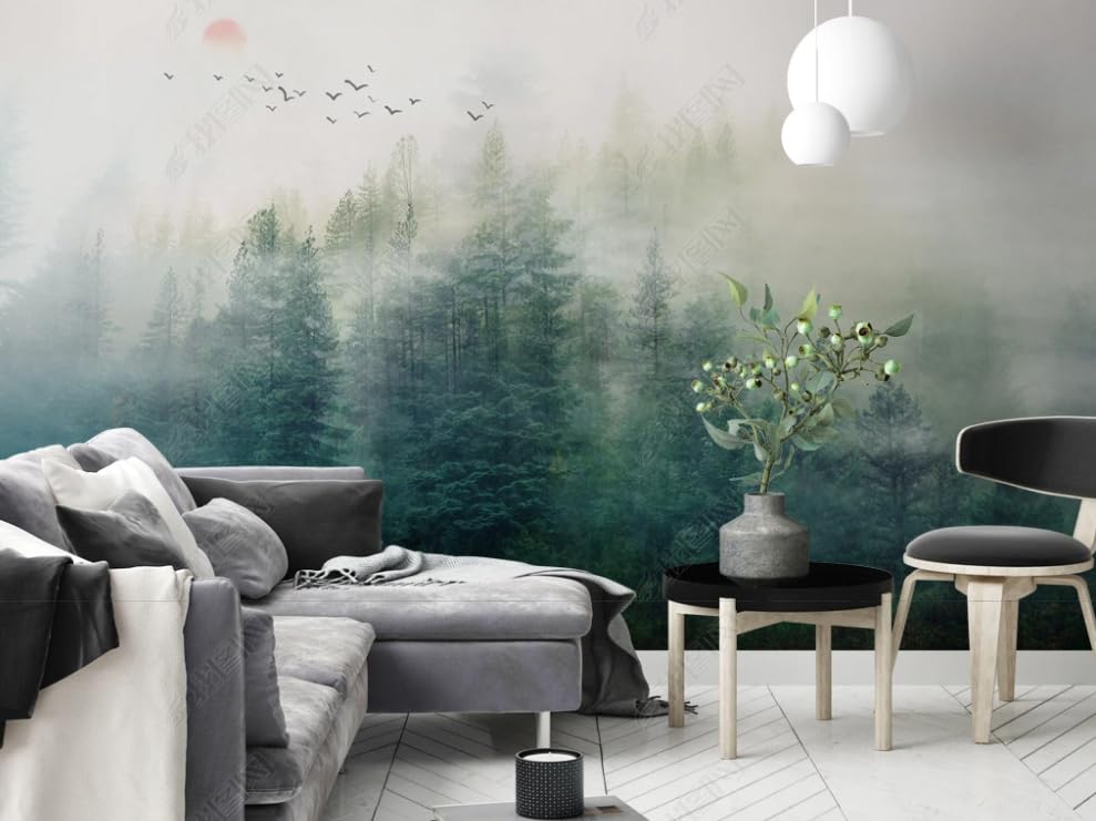 Poster géant mural papier peint intissé oiseaux volants lointains déco salon et chambre