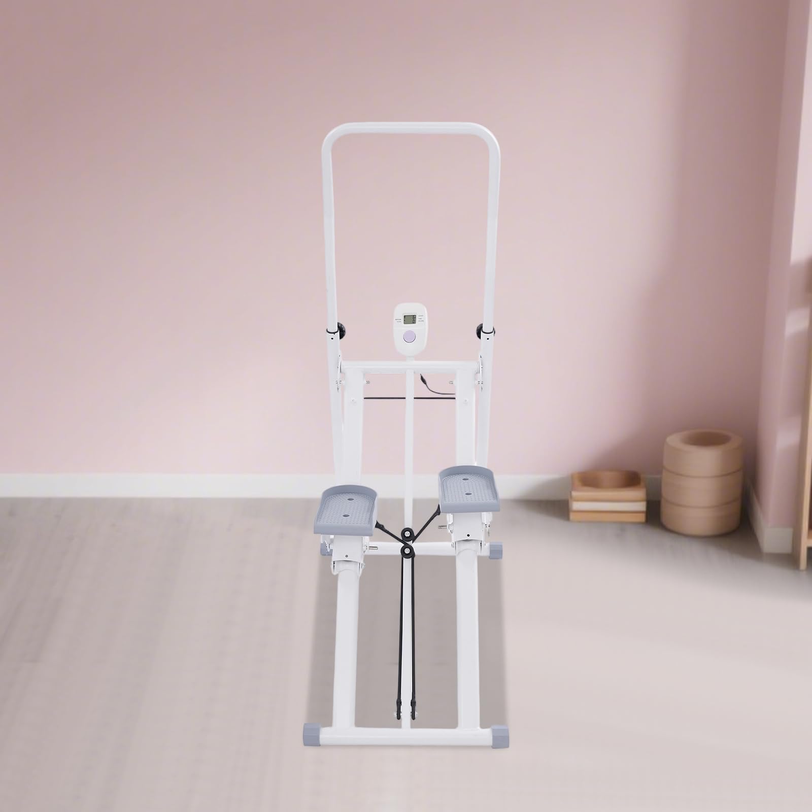 Pionowa maszyna do wspinaczki do treningu całego ciała, składany stepper do domowej siłowni, z regulowanymi pedałami i wyświetlaczem LCD, do 150 kg (53 x 85 x 126,5 cm)