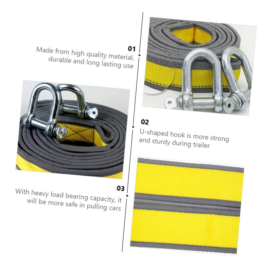 Cabilock Cuerda de Remolque de Alta Resistencia para Coches Correa de Tracción de Emergencia de Cable Resistente con Ganchos para Vehículos