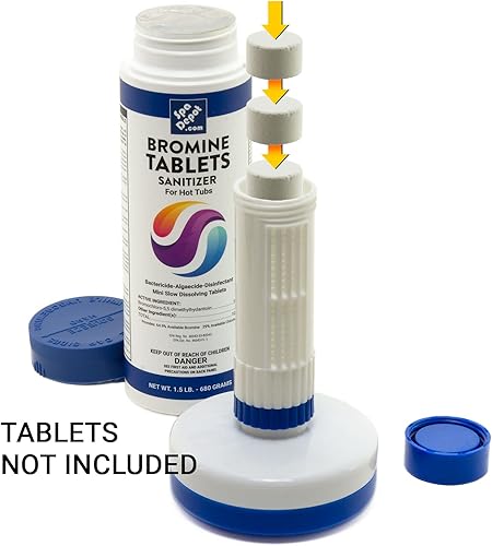 Miniatura 2 de Flotador de bañera de hidromasaje para tabletas de bromocloro de 1 pulgada - Alimentador y dispensador ajustable