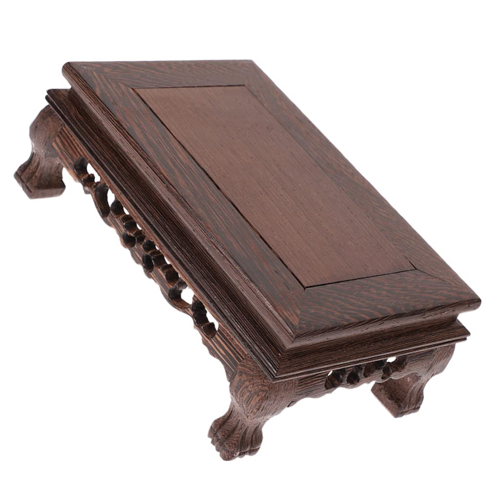 Alipis Bastelbasis Präsentationsständer Aus Holz Blumentopfständer Blumentopf Tablett Quadratische Teekannenbasis Halter Für Blumentöpfe Bonsai Sockel Altar Ost Zubehör Hölzern Büro