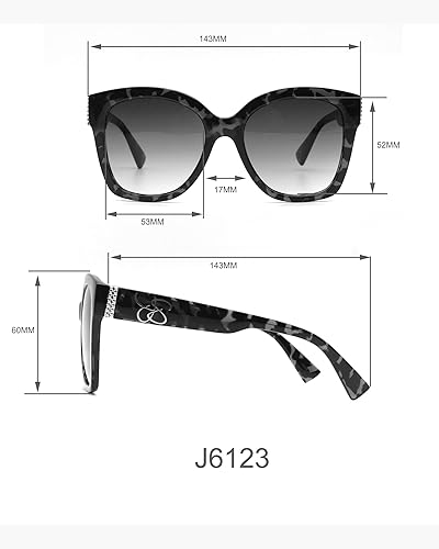 Miniatura 2 de Jessica Simpson J6123 - Lentes de sol rectangulares de gran tamaño para mujer con protección UV 100 Regalos glamorosos para ella 2087in