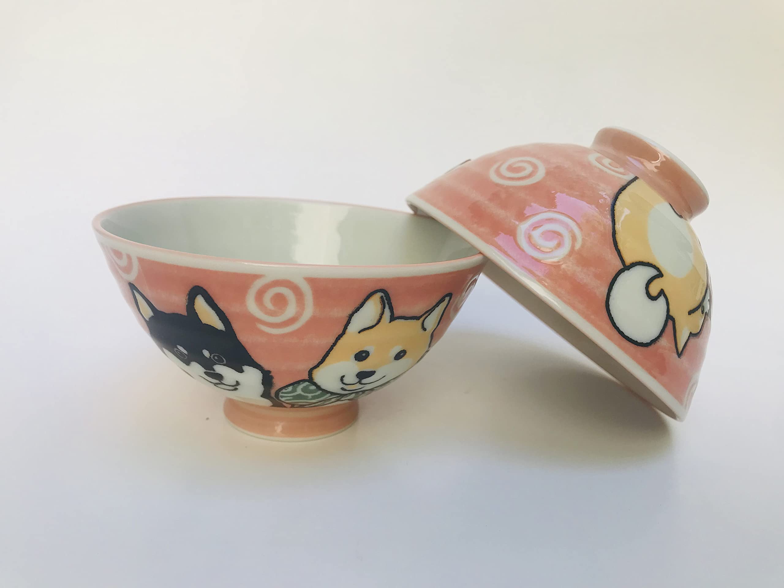 Amazon.com | Set of 2 Japanese Red Shiba Rice Bowls #130-631: Rice