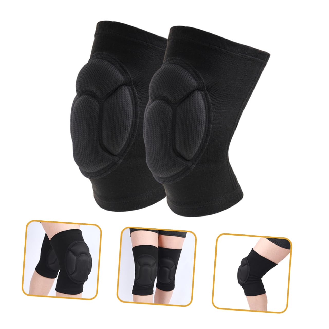 BESPORTBLE 3 Pairs Men's Sports Knee Pads Lightweight Gel Pads for Volleyball Dance Fitness Protection Sleeves