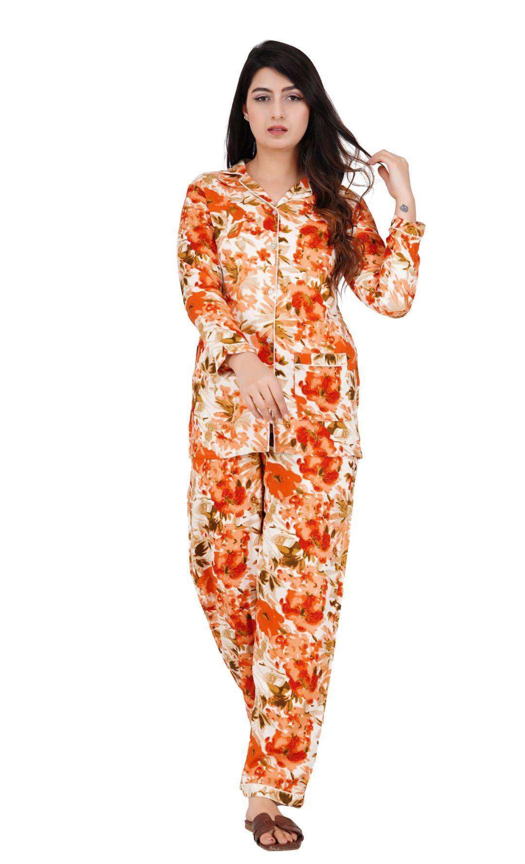 amazon brand - tavasya Women Cotton Night Suit Set | Soft Breathable Fabric | Half Sleeve Shirt & Pajama Set | Printed Comfortable Sleepwear | Regular Fit Nightwear for Women-picture-32