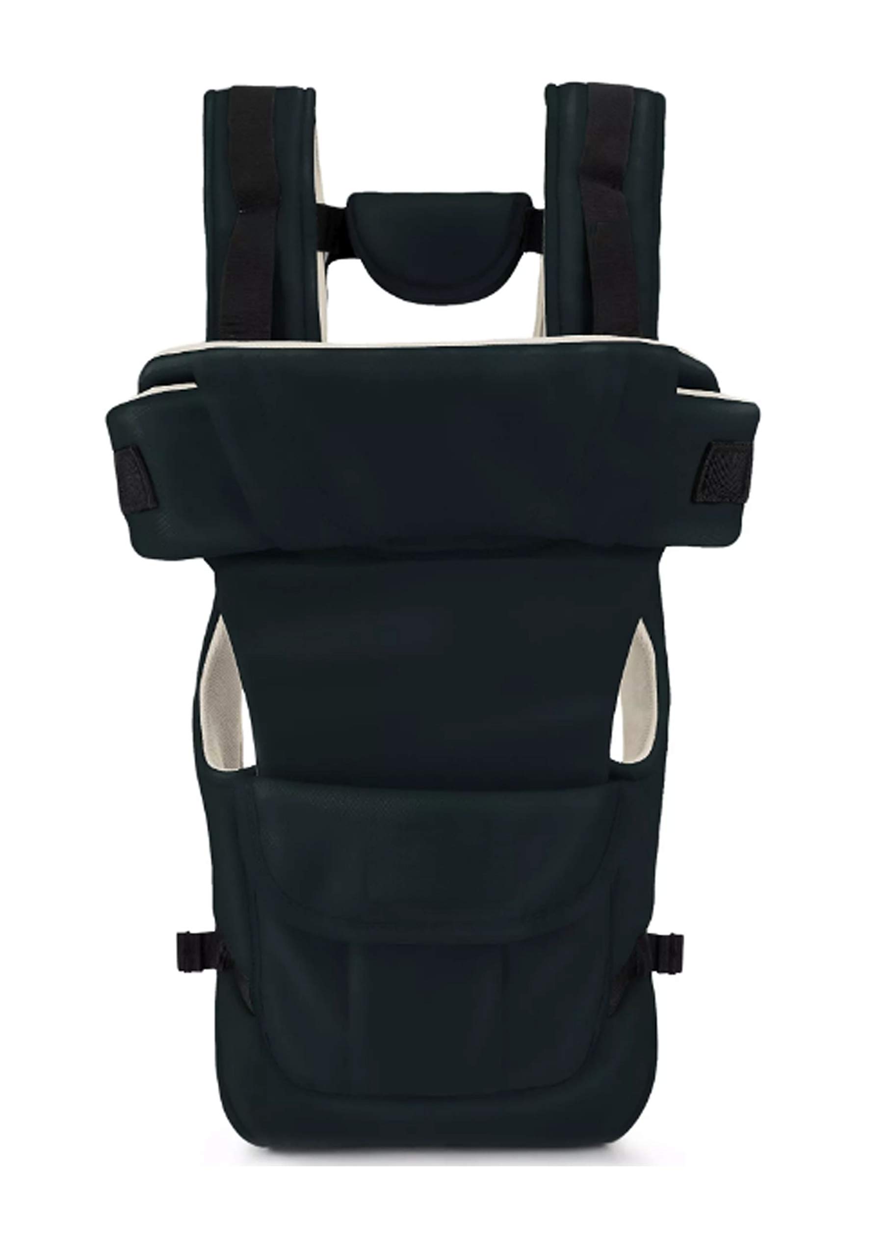 Premium Baby Carrier Bag in 3-in-1 Ergonomic Adjustable Sling Kangaroo Design with Carrying Basket for Front & Back Use for Infant Child and Mother Travel - 0 to 2 Year (Black)