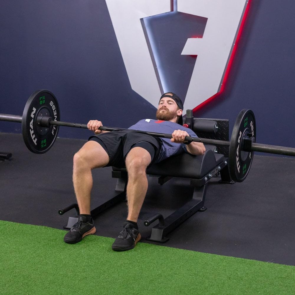 Titan Fitness Adjustable Floor Glute & Hamstring Developer (GHD), Cross Training Workout Lifting Equipment in Home and Commercial Gym