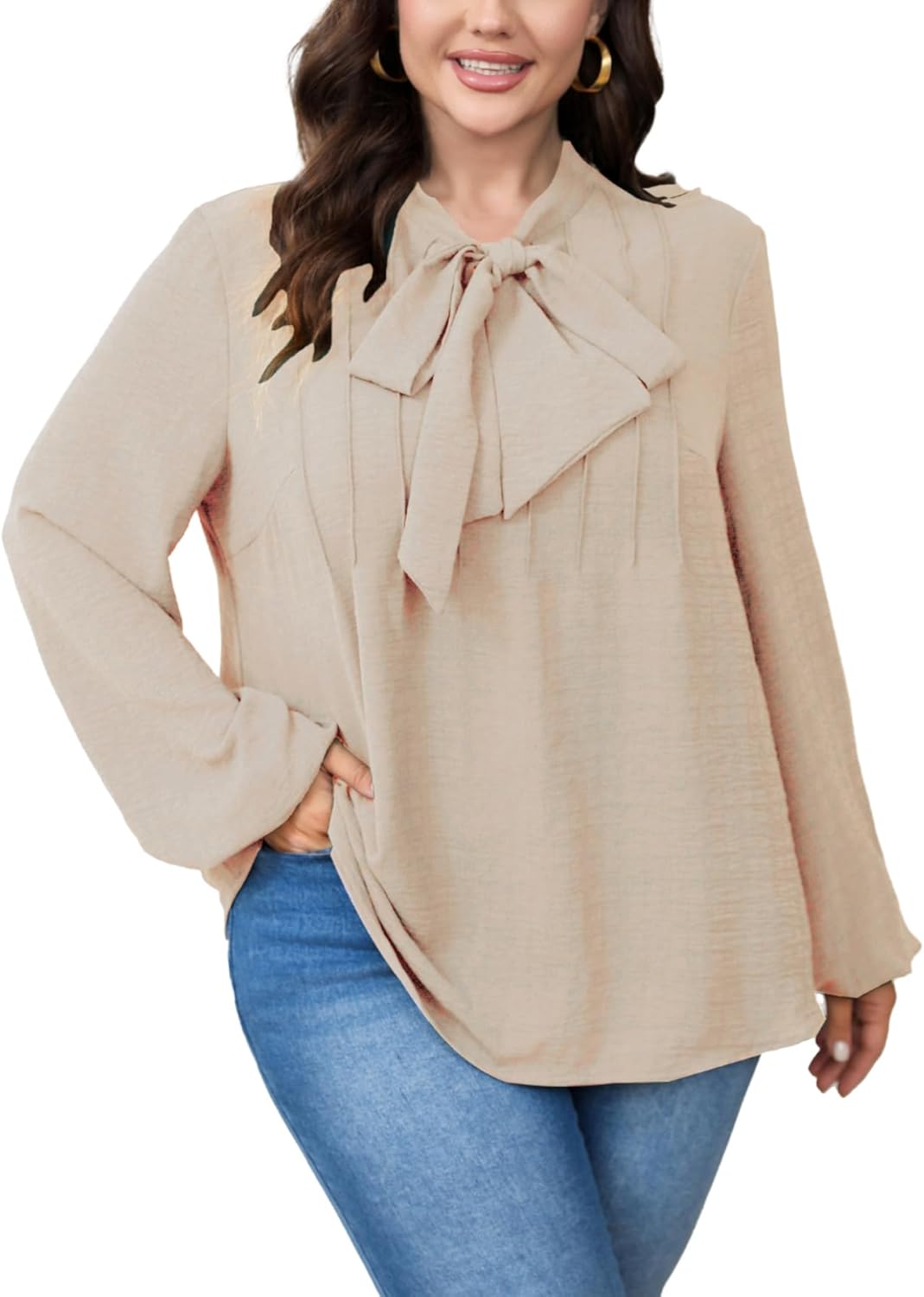 SCOMCHIC Women's Plus Size Blouses Bow Tie Neck Jamaica Ubuy