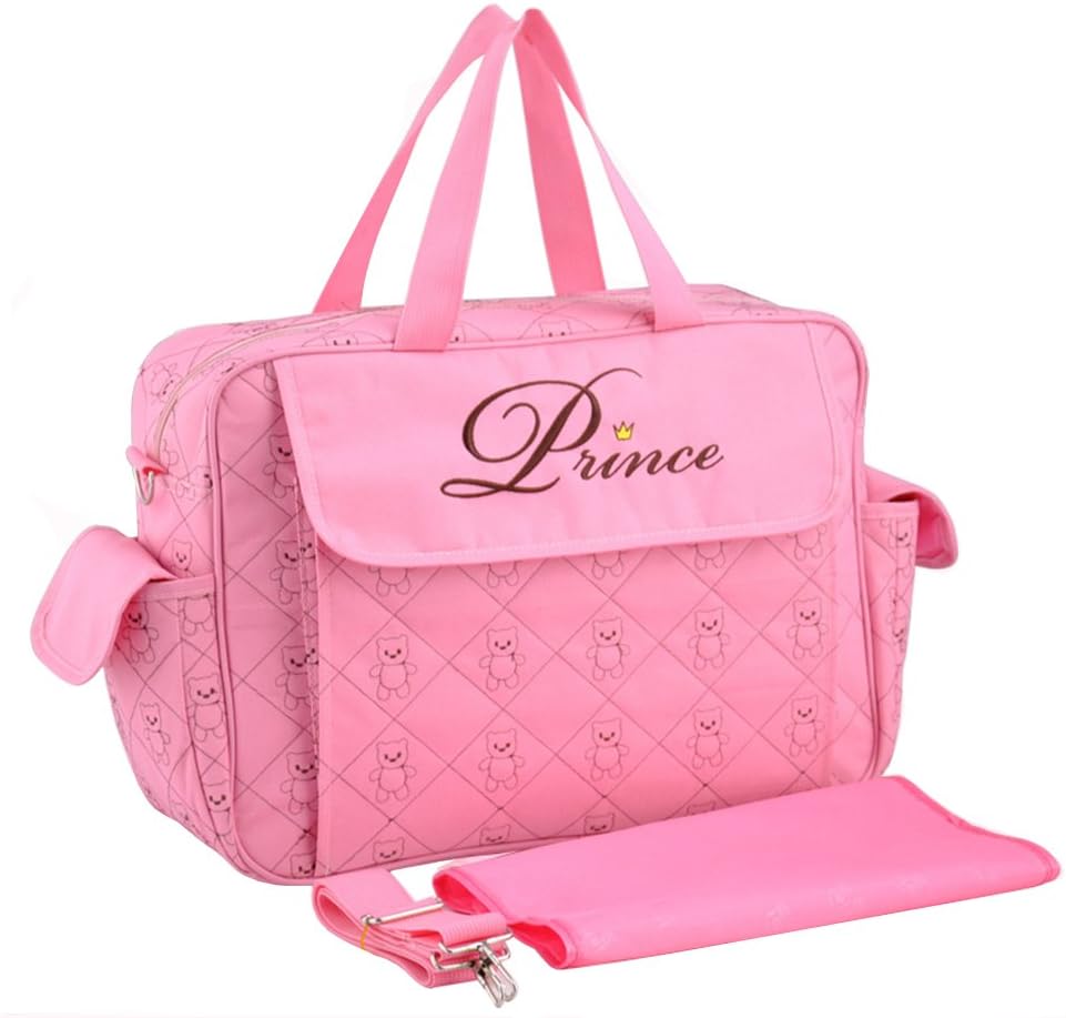 Kangming Baby Nappy Diaper Changing Bag Large Capacity Mummy Tote Handbag with Changing Mat