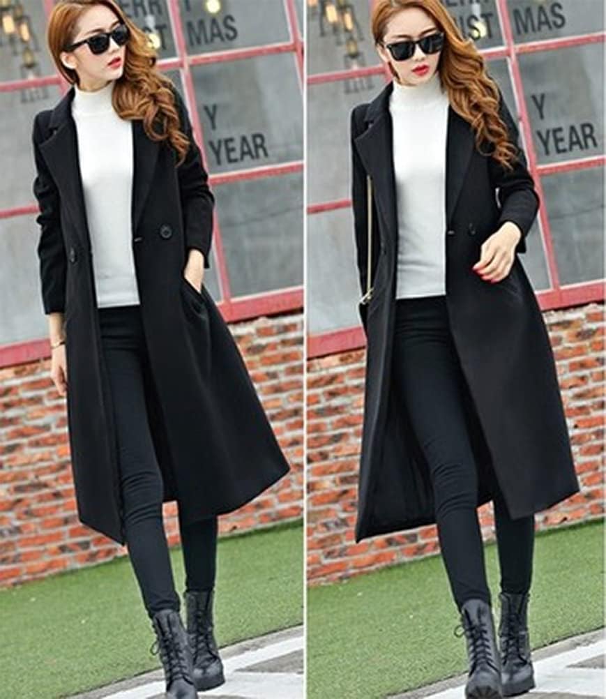 IDEALSANXUN Long Wool Coats for Women Fall Winter Coats Wool Jacket Peacoat - Image 4
