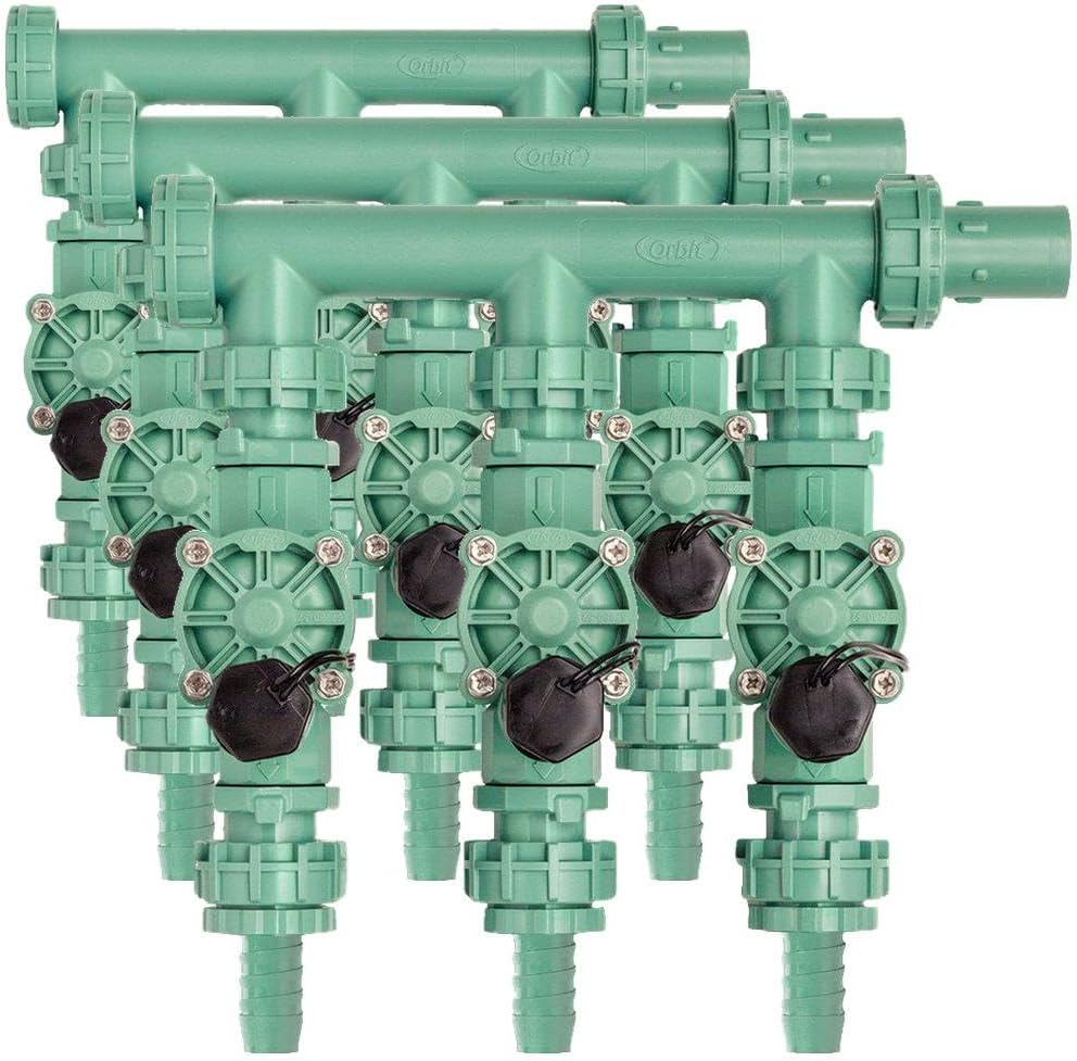 Orbit 91207 3-Valve Preassembled Sprinkler Manifold for Poly Pipe