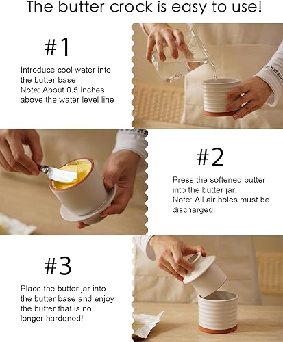 Miniatura 6 de Mantequilla de mantequilla, plato de mantequilla de cerámica para mantequilla untable, colección Torsade - Baby Blue