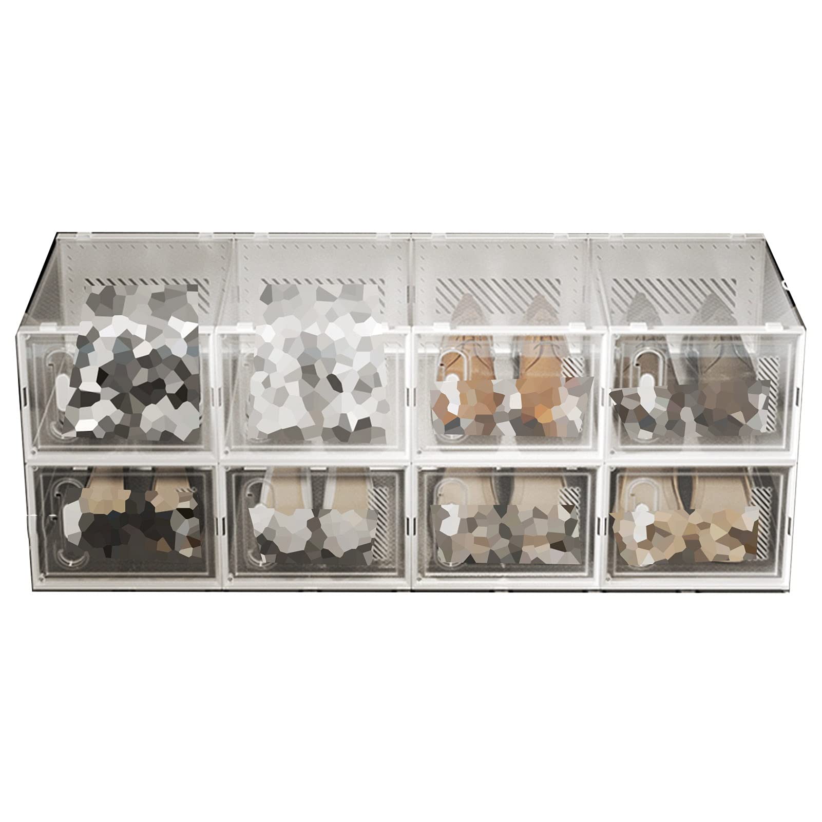 RT-OSXE Cajas para zapatos de acrílico transparente con puerta, 25 x 35,4 x 18,5 cm, caja portaobjetos transparente apilable para mujer/hombre (Color : blanco, tamaño: 100 x 35,4 x 37 cm)