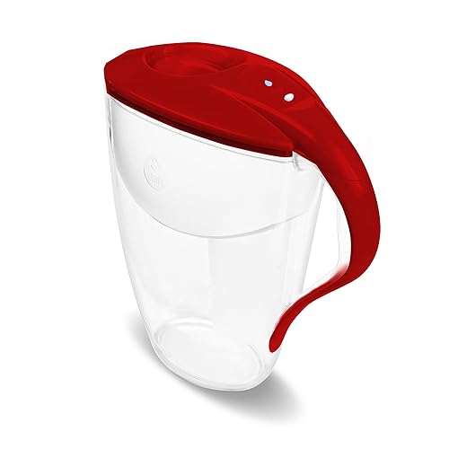 Miniatura 2 de Dafi Astra - Jarra de agua con filtro LED 1 filtro de agua estándar indicador LED sin BPA fabricada en Europa rojo 12 tazas