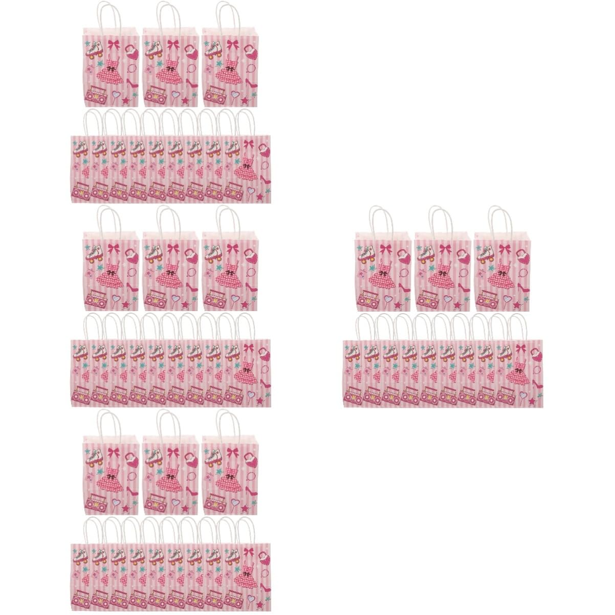 Beavorty 4 Juegos Bolsa De Papel Para Recuerdos De Fiesta Bolsas De Papel Favor Polos Bolsosde Fiesta Bolsas De Cotillon Mini De De Medianas Rosa 12 Uds * 4