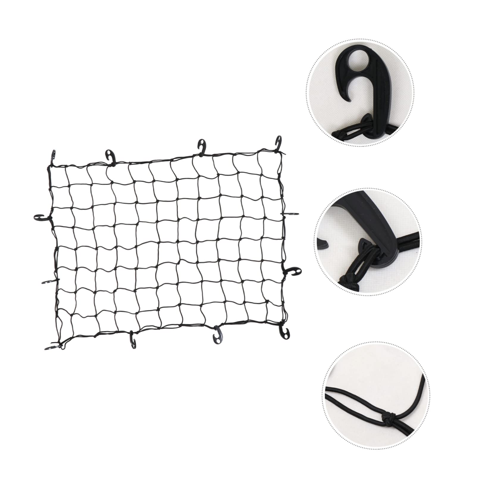 TOPBATHY 120x90 Cm Filet Élastique en Latex pour Bagages Voiture Compatible Pick-up Et Camping-Car Crochets Polyvalents pour Sécuriser Chargement Extérieur Transport Routier