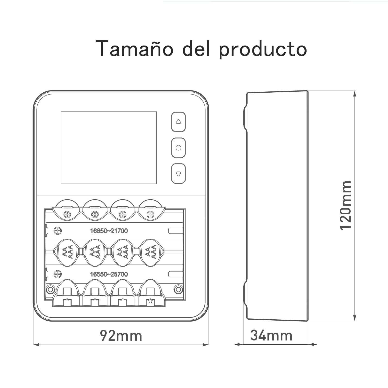 LIMETA Cargador de batería Inteligente AA AAA 6 Ranuras LCD más rápido 18650 Cargador de batería Tipo C QC3.0 de Salida de Litio con función de Carga y Descarga cíclica
