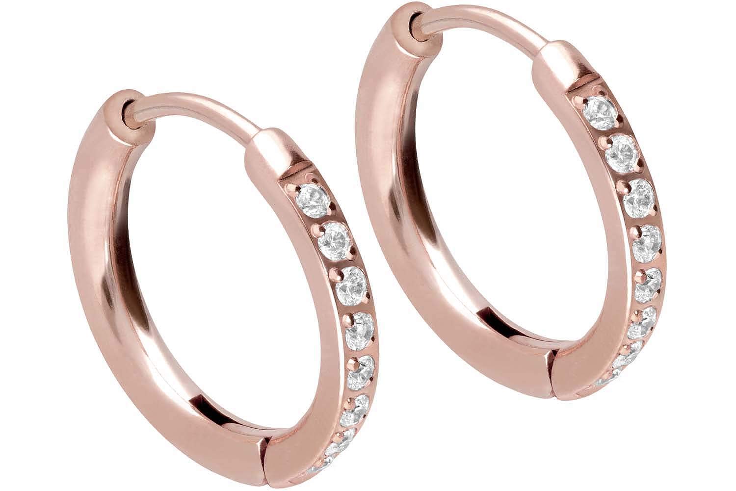 Surgical Steel Ear Clicker Hoop Earrings Set Crystals | Choice of Colours and Sizes