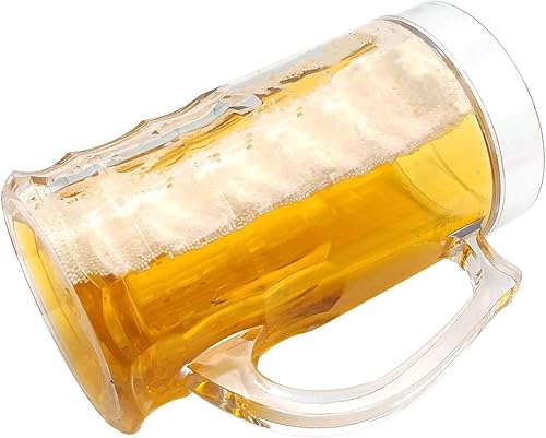 Miniatura 5 de Taza de cerveza falsa de 15.2 fl oz creativa doble entrepiso doble capa taza de cerveza congelada capacidad extra grande accesorios de decoración