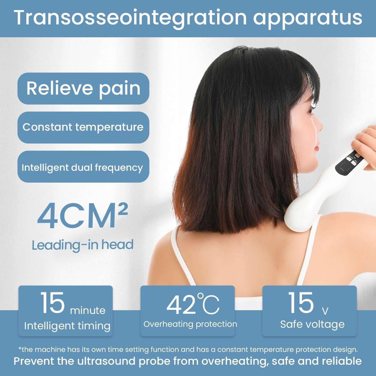 15W Appareil De PhysiothéRapie à Ultrasons, 3 Vitesses Masseur à Ultrasons avec Massage Double Profond 27/82mm, pour Soulager la Douleur Causée par les Lésions Musculaires et la Douleur
