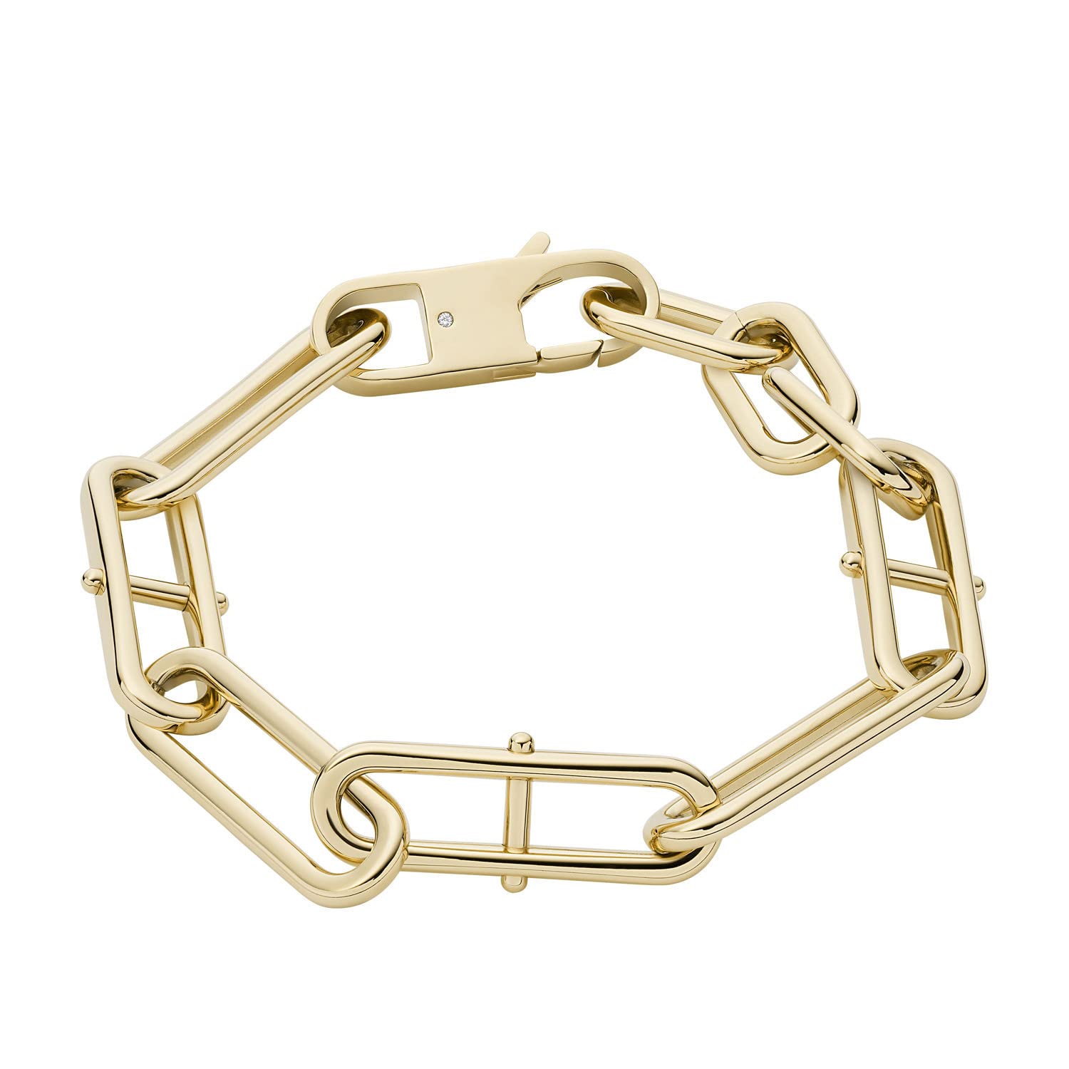 Fossil Bracelet for Women Heritage, Length: 190mm, Width: 8.5mm Gold Stainless Steel Bracelet, JF04234710