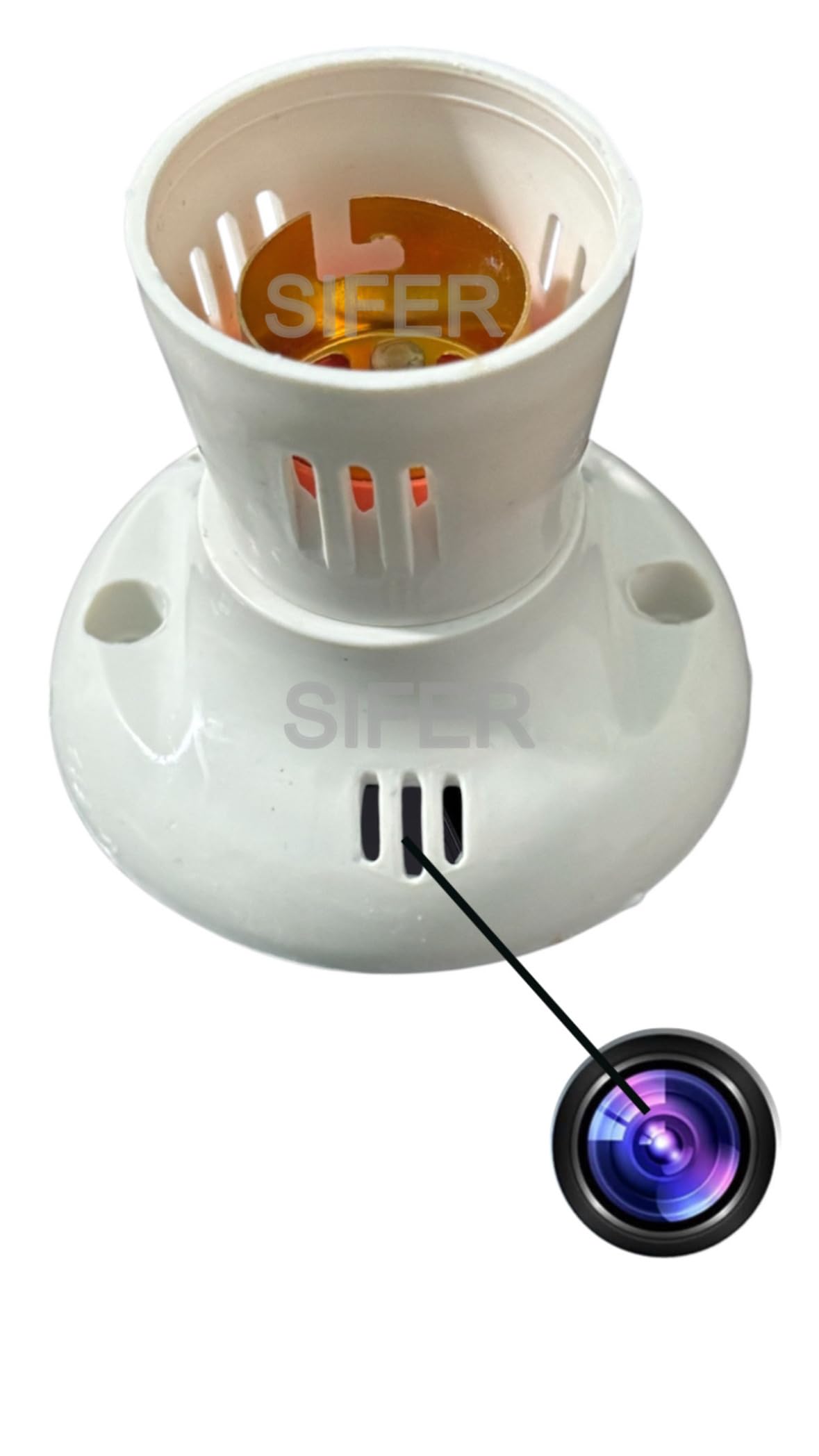 SIFER HD WiFi 1080P Spy Bulb Holder Camera, Hidden Socket Camera Mini Security Secret Nanny Cam with Live Audio & Video Recording