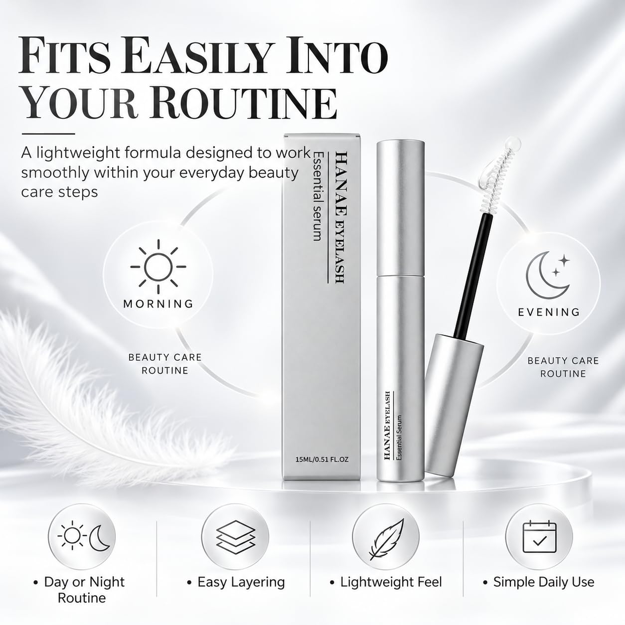 Hanae Eyelash Serum Korean for Fuller Lashes Daily Eyelash Care (1PCS)