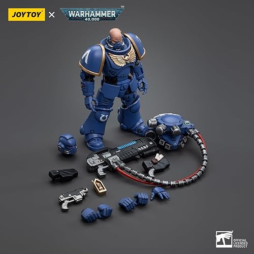 Miniatura 7 de JoyToy Warhammer 40,000 118 Figura de acción Ultramarines Primaris Lieutenant Amulius Collection Modelo, 4.2 pulgadas