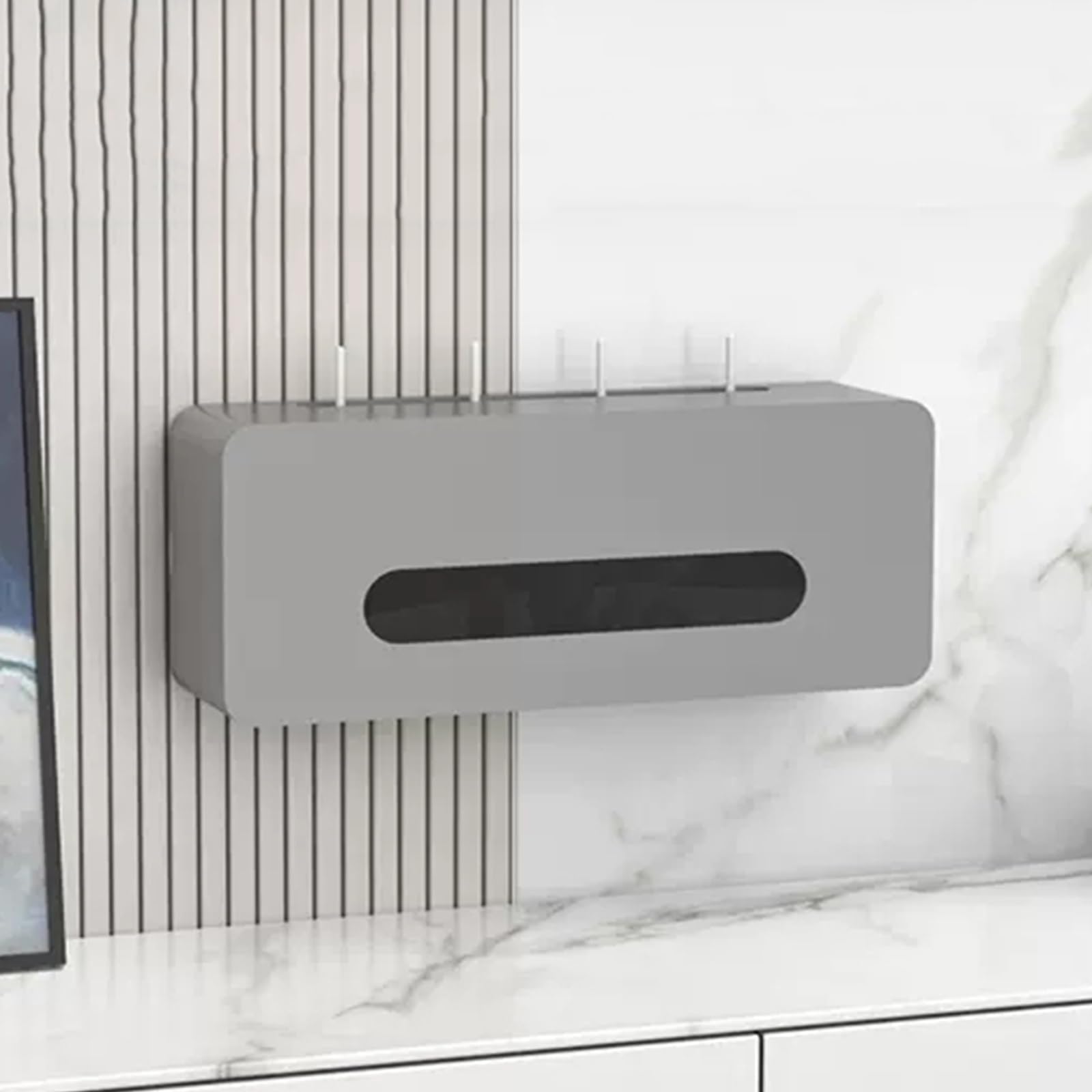 Boîte de rangement murale pour routeur sans fil, organisateur en bois massif pour la gestion des cordons, design durable et élégant