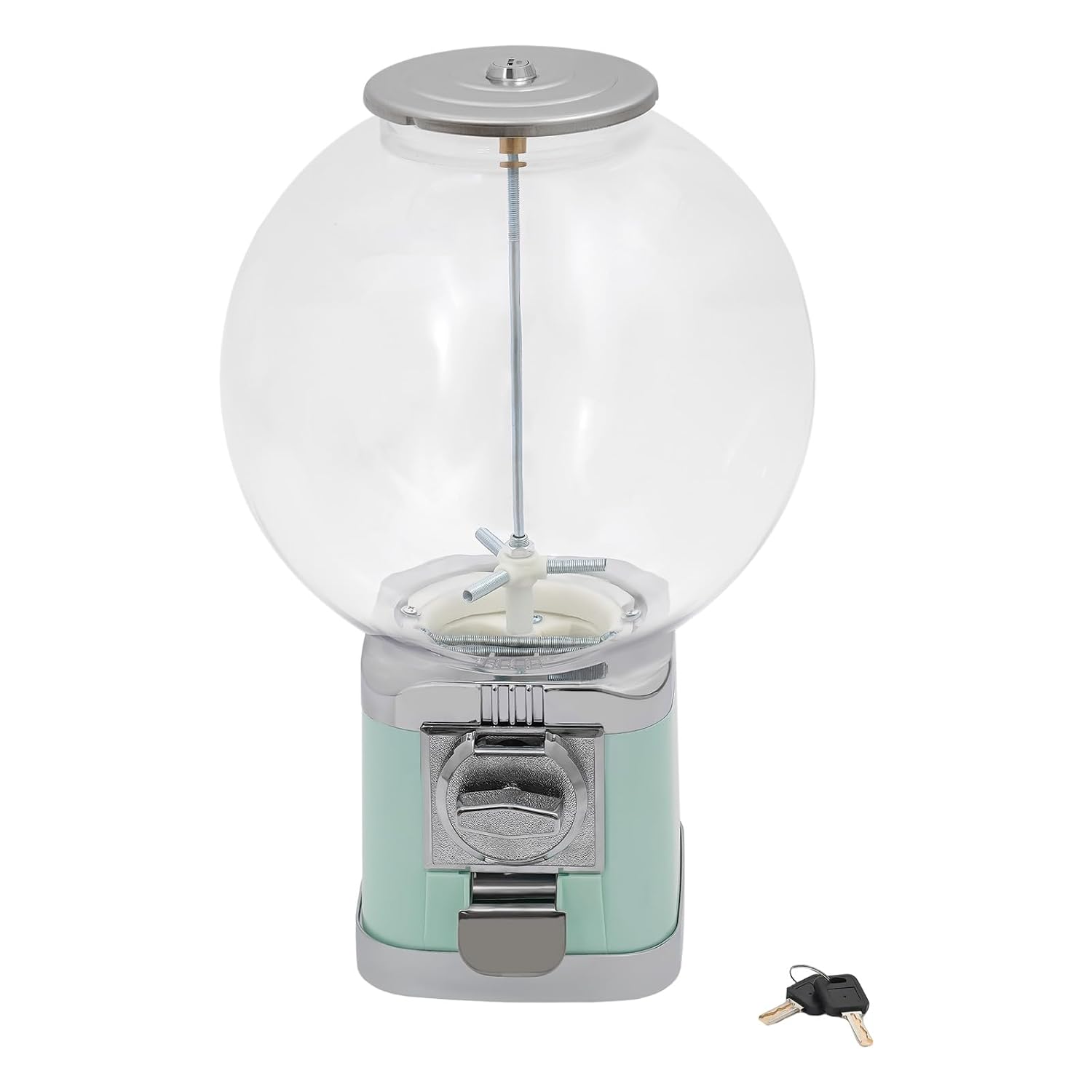 Commercial Vending Machine, 1 Dollar Coin Operated Twister Ball Dispenser, LM-202B Green Big Capsule Toys Vending Machine, 500 1.26-inch Ball Candy Gumball Machine for Retail Store, Game Hall