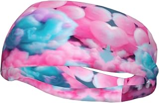 Diadema de algodón con estampado de algodón de color rosa para correr, para hombres y mujeres, bandas de sudor para yoga, gimnasio, camping