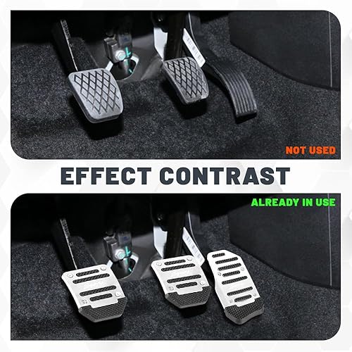 Miniatura 6 de 3 almohadillas antideslizantes de aleación de aluminio para coche, pedal de freno de automóvil, cubierta de almohadilla de pedal de acelerador, kit