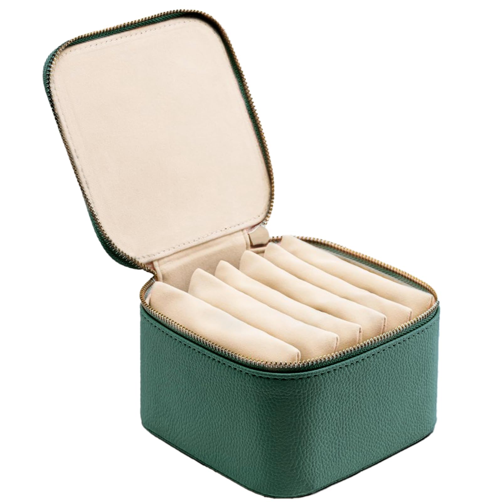 Portagioie Da Viaggio In Velluto Verde Scuro – 2 Ripiani Con Sacchetti E Ganci – Organizzatore Medio 18x13x9 Cm - 3