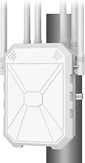 AX1800 Outdoor WiFi Extender, IP67 Weatherproof Outdoor Wireless Access Point, Supports Extender/AP/Repeater, Dual Band High Power Long Range Outdoor WiFi Extenders Booster for Farm Backyards Garages
