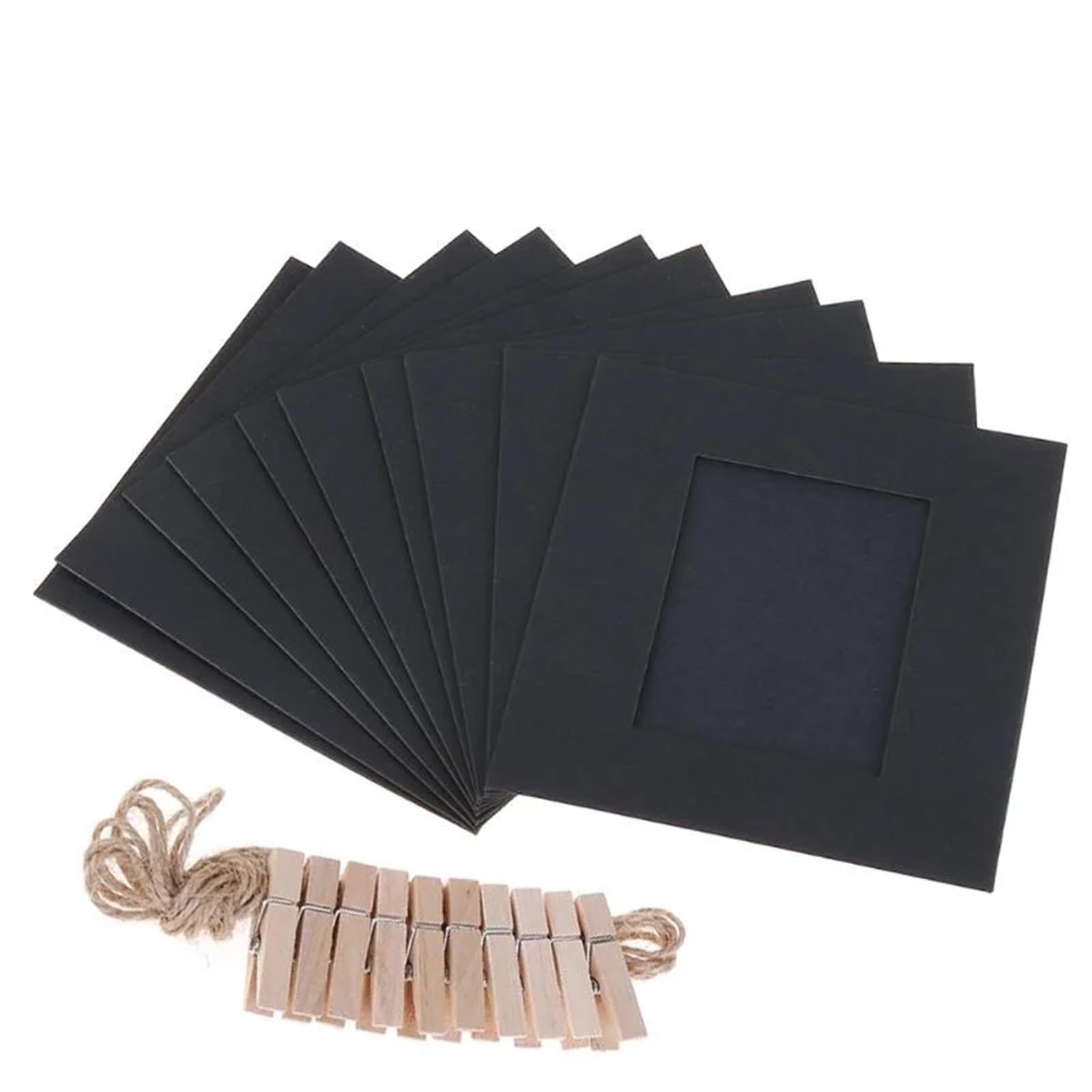 Gwyzax Cardboard Photo Frames 50PCS DIY Photo Frame Paper Picture Wall Decoration For Wedding Graduation Party Photo Booth Props Wall hanging Photos Frames(Black,5 Inch)