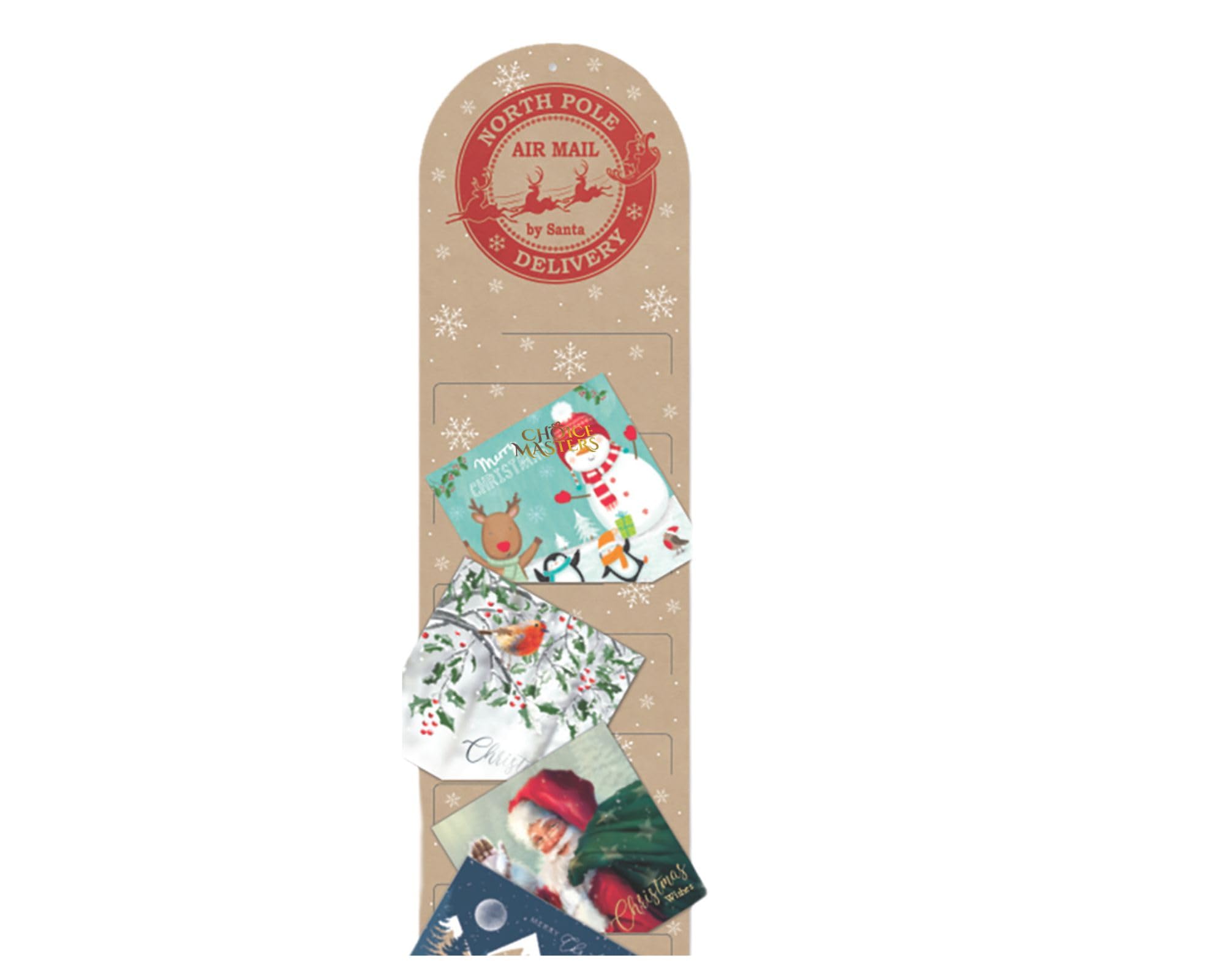 Tarjetero de Navidad | Diseño tradicional de Papá Noel | Diseños festivos de Papá Noel rojo y dorado | Ideal para Navidad, pared colgante, regalo, decoración del hogar y la oficina – Capacidad para 56
