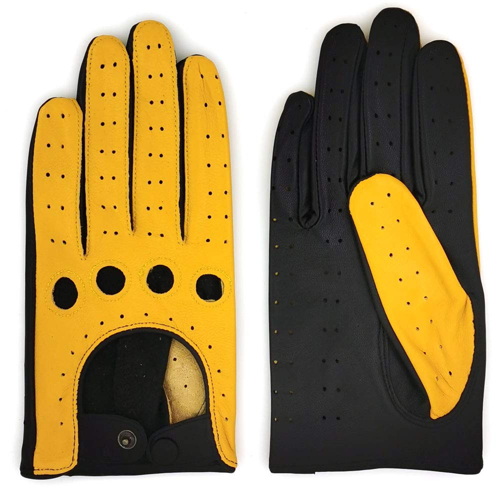 Womens Vintage TouchScreen Leather Driving Gloves