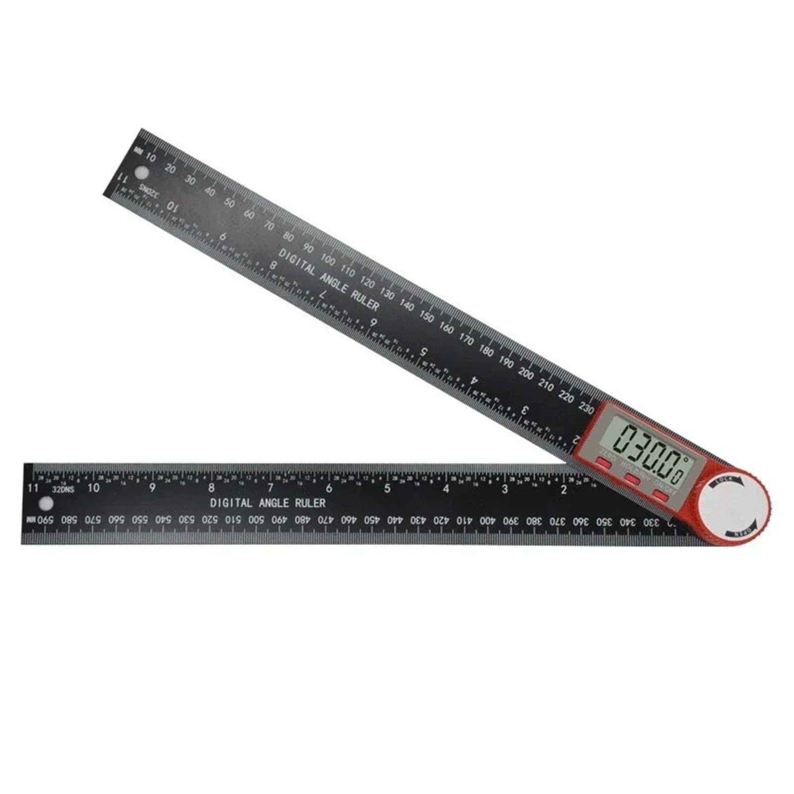 Medidor de ángulo Digital 2 en 1, inclinómetro, regla de ángulo multifuncional, transportador goniómetro electrónico de precisión for carpintería(Plastic-300mm)