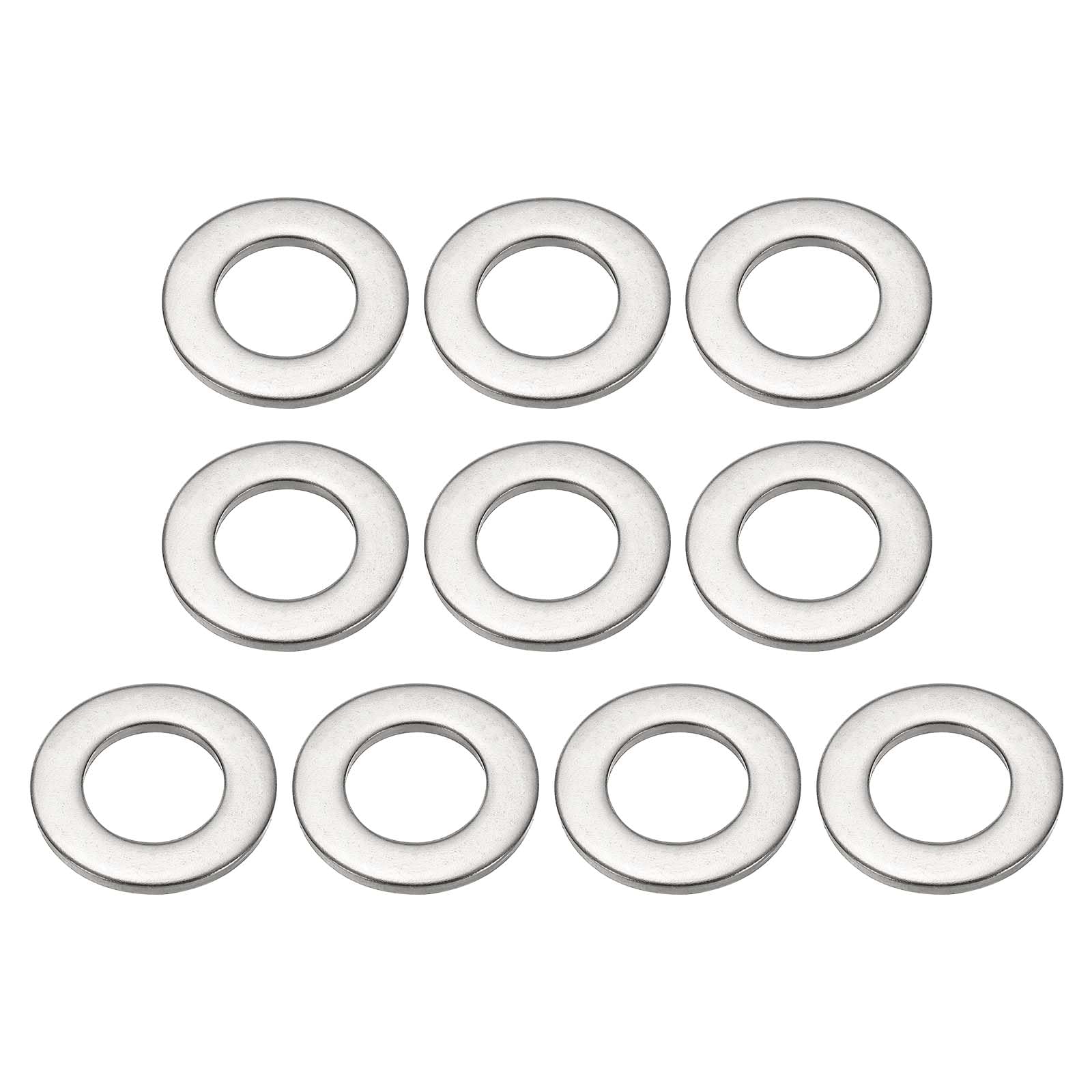 PATIKIL 3/4" ID x 1-1/2" OD Stainless Steel Flat Washers, 10 Pcs Round Metal Washer Small Spacer for Screws Bolts Nuts Assortment