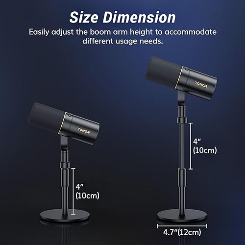 Miniatura 7 de TONOR Micrófono dinámico, micrófono XLRUSB para podcast, grabación, transmisión, juegos, micrófono de estudio cardioide XLR con silencio rápido,
