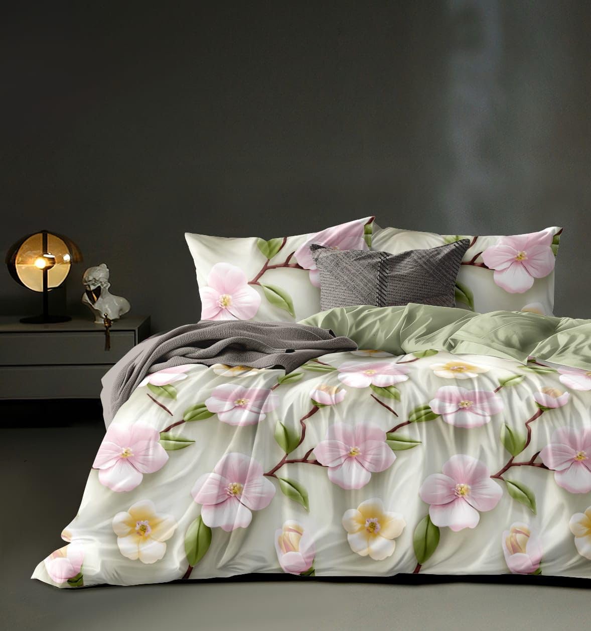 400 Tc 1 Glace Cotton Comforter Super King Size108 x 108 Both Side Same Print 1 Bedsheet King Size 108 * 108 inches and 2 Pillow Cover 4 Pice Set (Comforter with Bedsheet)-picture-31