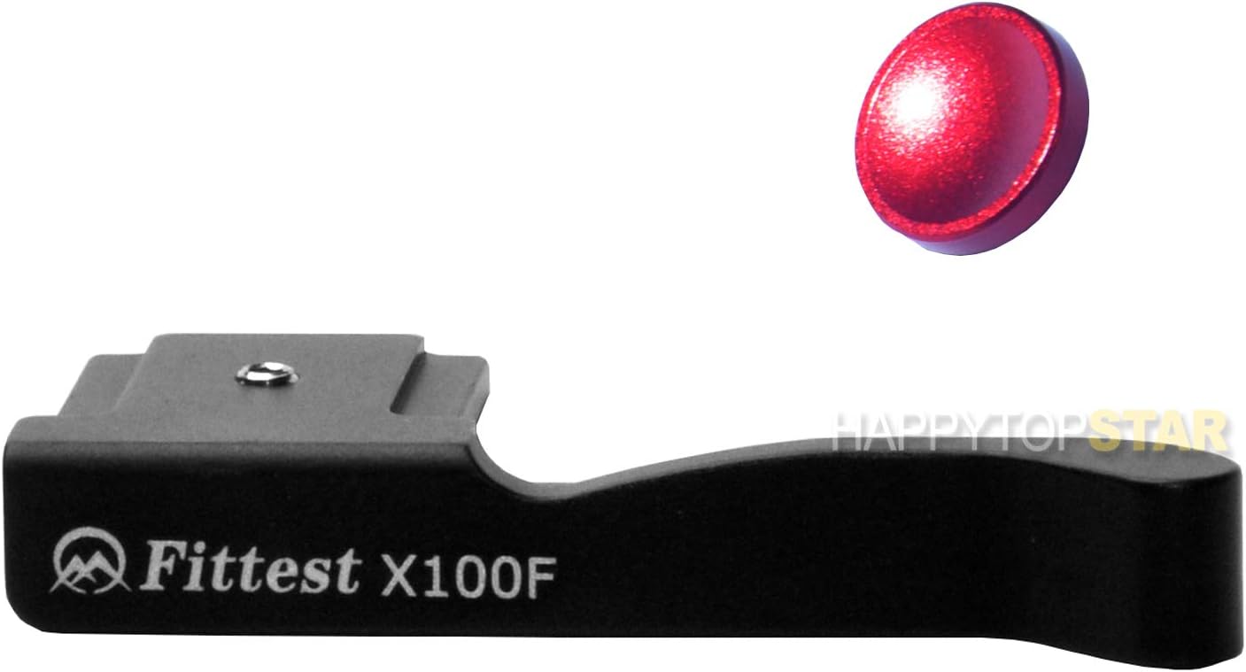 Camera Thumb Thumb-Up Hot Shoe Hotshoe Grip & Red Concave Soft Shutter Release Button Compatible with Fuji FUJIFILM X100F X-100F