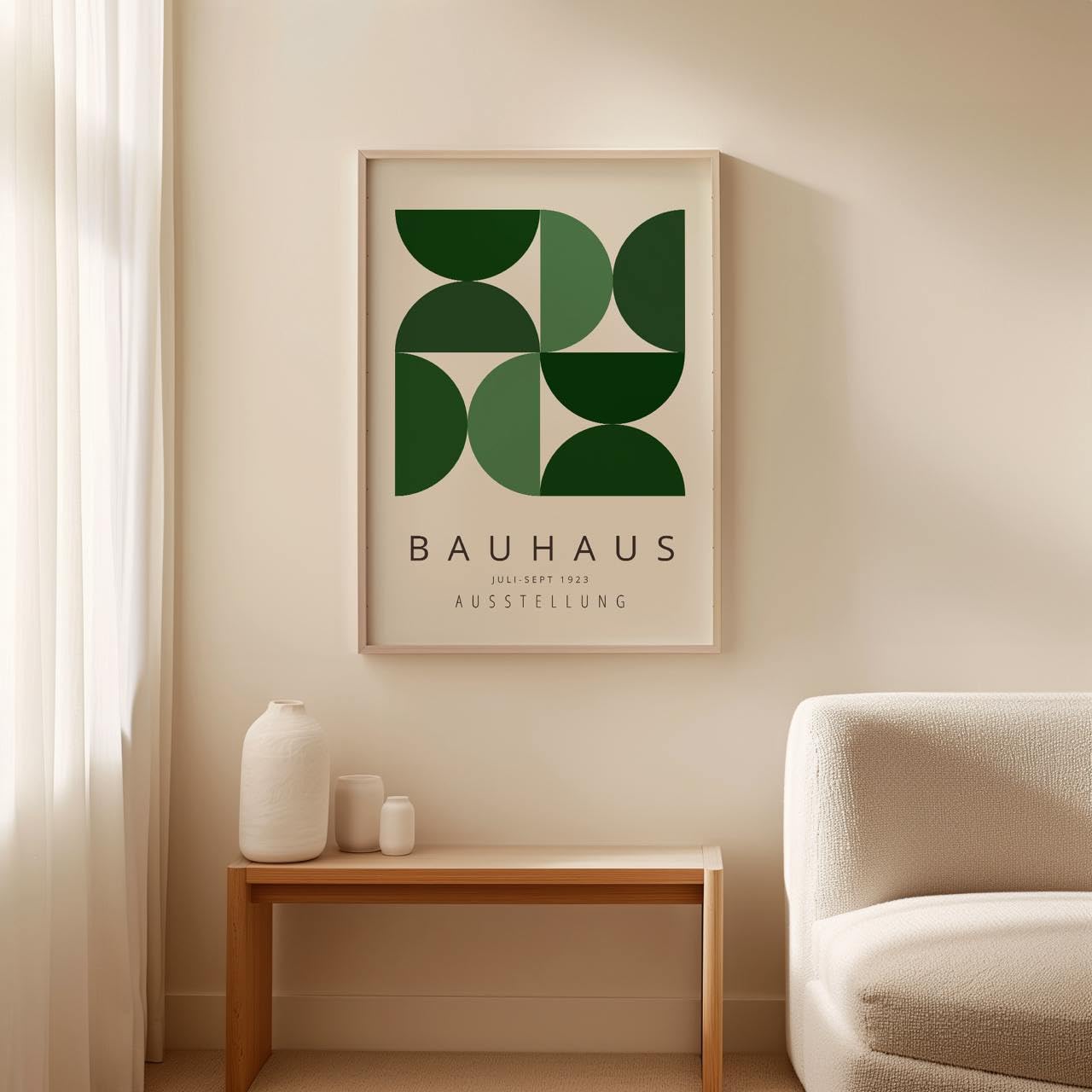 ARTINSPIRIO Impression d'art Bauhaus - Vert - Sans cadre - 50 x 70 cm