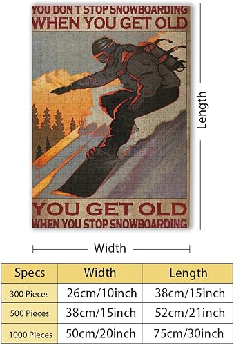 Miniatura 4 de Rompecabezas de madera para adultos Snowboarding Man Snowboarding Lover You Don't Stop Snowboarding, rompecabezas de madera para adultos gruesos y