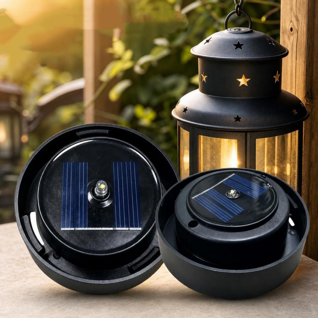 2PCS Solar Lights Replacement Top,Replacement Solar Light Parts for Lantern,Waterproof Battery Box Top for Lantern & Garden Lights,Lanterns Accessories for DIY Outdoor Garden Patio Yard Decor