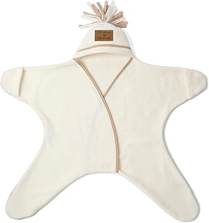 Clair de Lune Star Fleece Baby Wrap Blanket (0-6 Months) - Cream