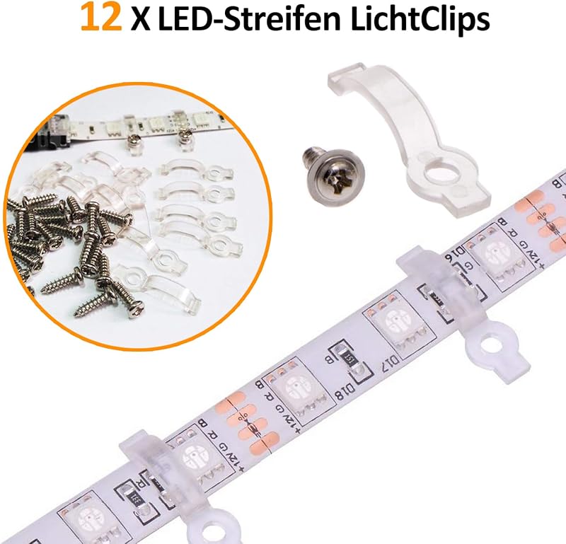 REDTRON LED szalag csatlakozó szett 10mm RGB 5050 sarok és rögzítő klipekkel